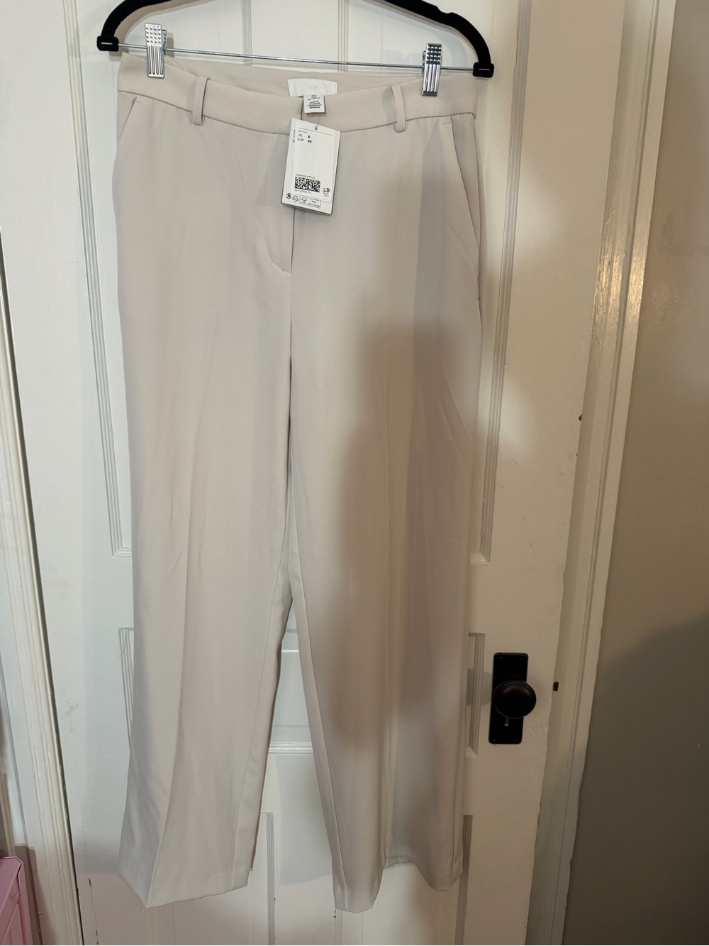 H&M Cream Wide-Leg Dress Pants
